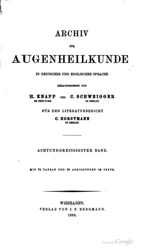 Archiv für Augenheilkunde