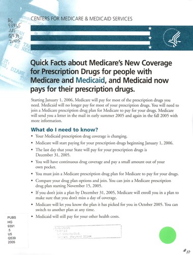 Quick facts about Medicare's new coverage for prescription drugs for people with Medicare and Medicaid, and Medicaid now pays for their prescription drugs