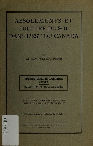 Assolements et culture du sol dans l'est du Canada