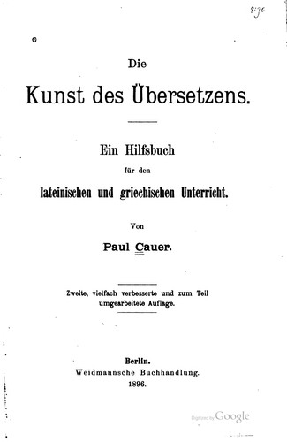 Die Kunst des Übersetzens.