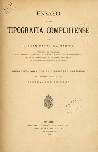 Ensayo de una tipografía complutense.