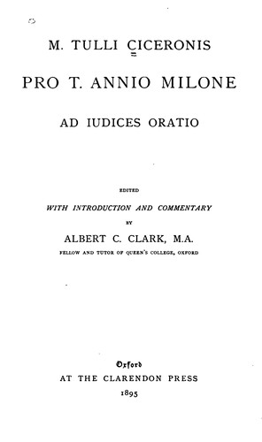 Pro T. Annio Milone: ad iudices oratio