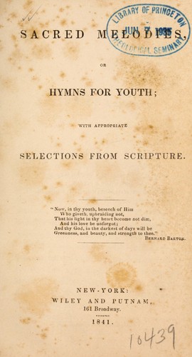 Sacred melodies, or hymns for youth
