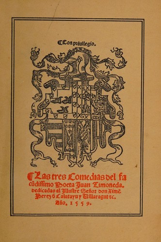 Las tres comedias de Juan Timoneda