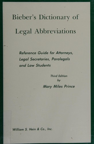 Bieber's dictionary of legal abbreviations