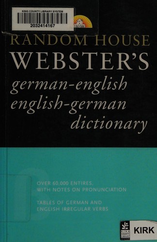 Random House Webster's German-English, English-German dictionary.