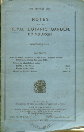 List of seeds collected during ...