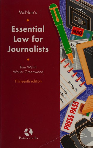 McNae's essential law for journalists.