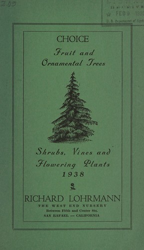 Choice fruit and ornamental trees, shrubs, vines and flowering plants, 1938