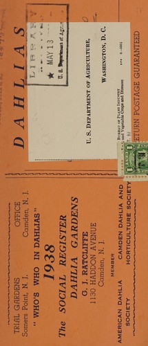The Social Register, "who's who in dahlias", 1938