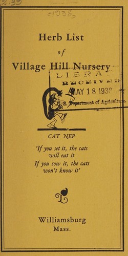 Herb list of Village Hill Nursery