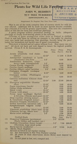 Plants for wild life feeding