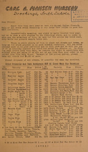 Annual cellar clean-up sale