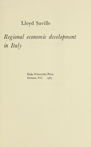 Regional economic development in Italy