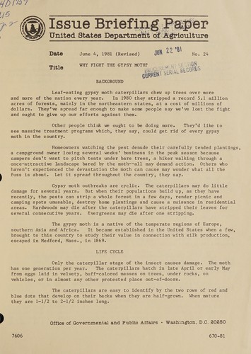 Why fight the gypsy moth?