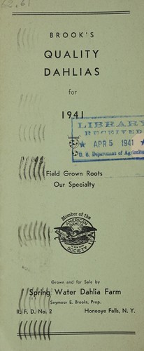 Brook's quality dahlias for 1941