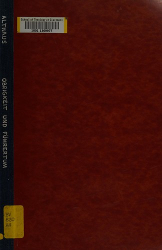 Obrigkeit und Fuehrertum