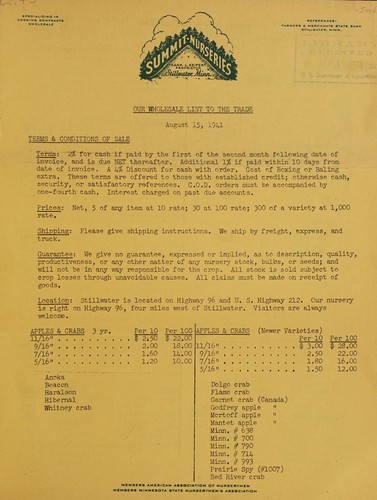 Our wholesale list to the trade