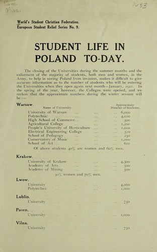 Student life in Poland to-day