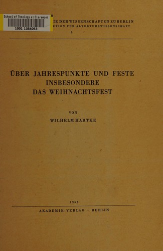 Über Jahrespunkte und Feste, insbesondere das Weihnachtsfest.