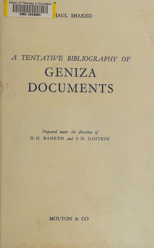 A tentative bibliography of Geniza documents.