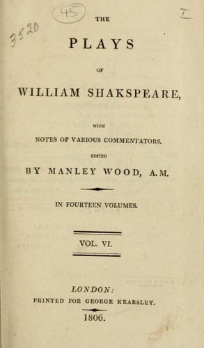 The Plays of William Shakspeare