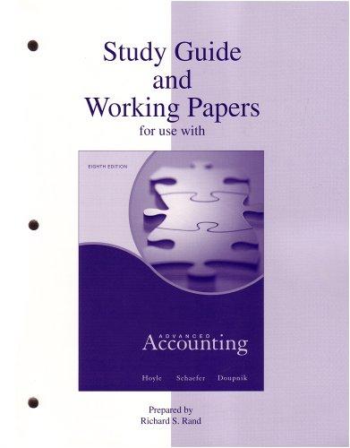 Study Guide & Working Papers to accompany Advanced Accounting