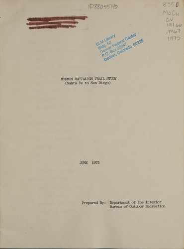 Mormon battalion trail study