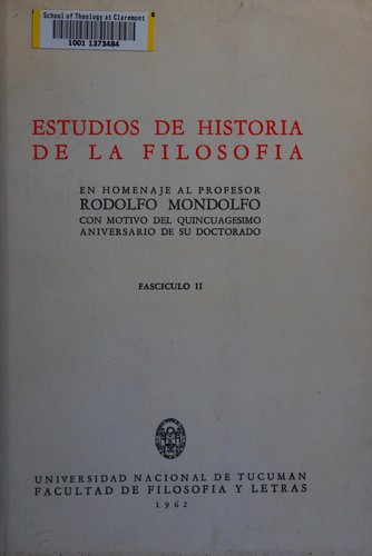 Estudios de historia de lafilosofia