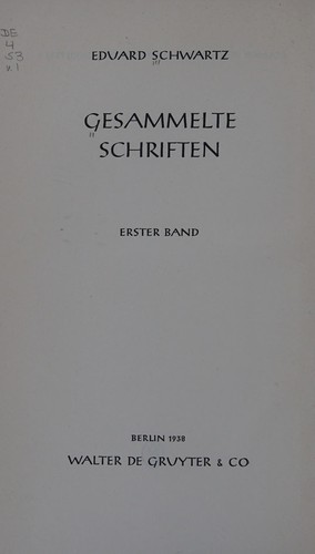 Gesammelte Schriften.