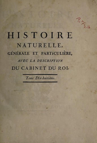 Histoire naturelle, générale et particuliére, avec la description du cabinet du roi
