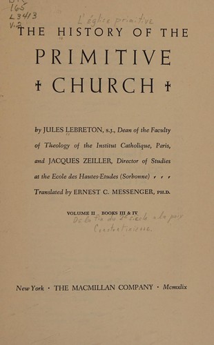 The history of the primitive church