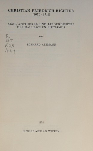 Christian Friedrich Richter (1676-1711)