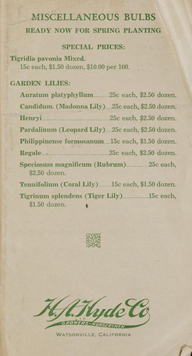 Miscellaneous bulbs ready now for spring planting