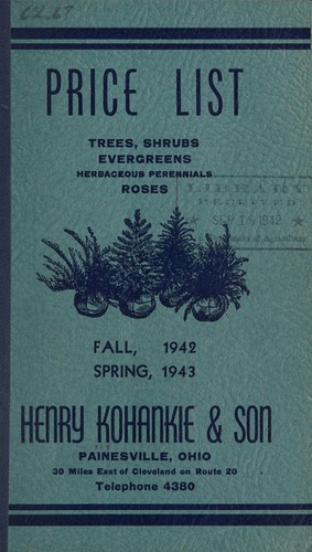 Price list, fall 1942--spring 1943