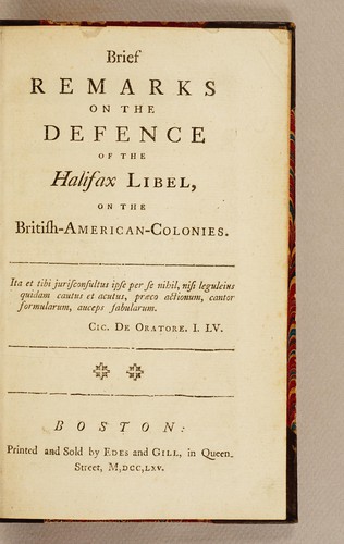 Brief remarks on the Defence of the Halifax libel, on the British-American colonies