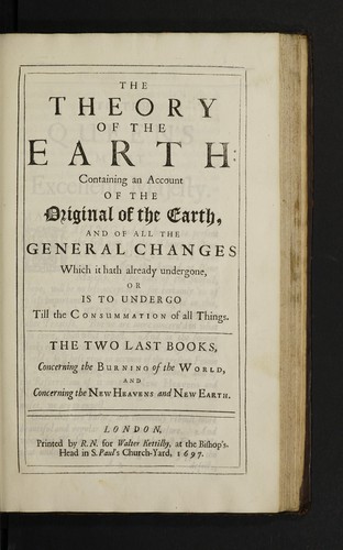 The theory of the earth