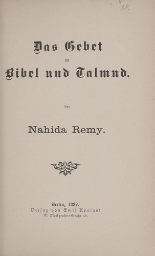 Das Gebet in Bibel und Talmud