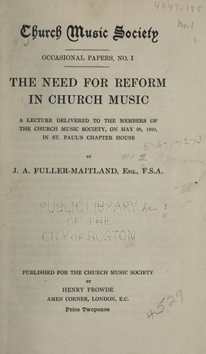The need for reform in church music