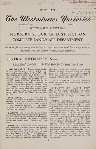 Nursery stock of distinction, complete landscape department