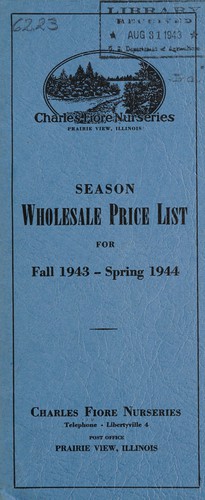 Wholesale price list for season fall 1943--spring 1944