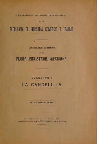 Contribucion al estudio de la flora industrial Méxicana