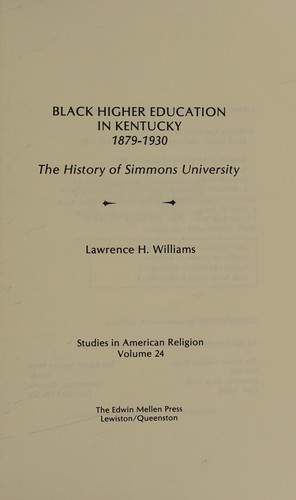 Black higher education in Kentucky, 1879-1930