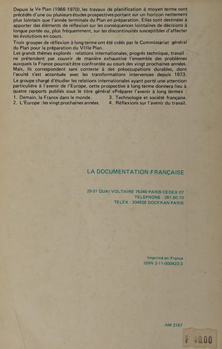 Demain, la France dans le monde