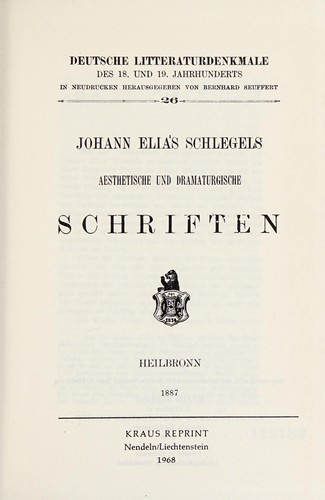 Deutsche Litteraturdenkmale des 18. und 19. Jahrhunderts