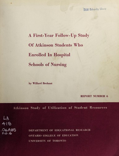 A first-year follow-up study of Atkinson students who enrolled in hospital schools of nursing. --