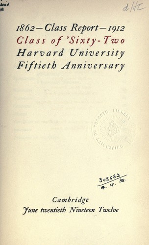 1862 - Class Report - 1912