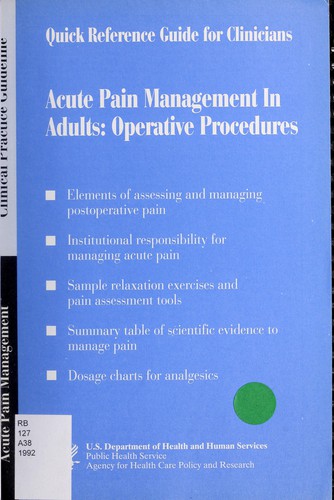 Acute pain management in adults
