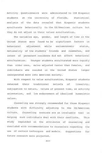 The adjustment process of Hispanic students at the University of Florida, 1985-1986