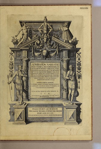 Admiranda narratio fida tamen, de commodis et incolarum ritibus Virginiae, nuper admodum ab Anglis, qui à Dn. Richardo Greinvile equestris ordinis viro eò in coloniam anno M.D.LXXXV